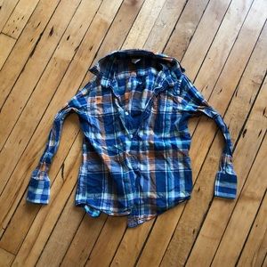 Jcrew Crewcuts Long Sleeve Button Up Plaid Shirt